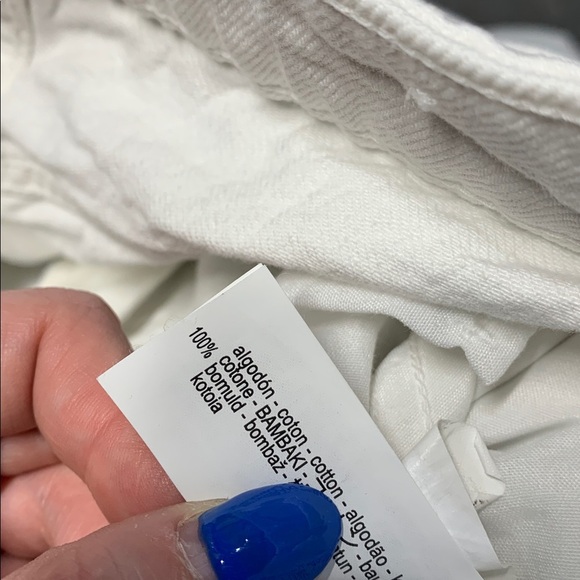 ZARA WOMENS WHITE JEANS CROPPED WIDE LEG FRONT SEAM 4 5862/058/250/36 - Picture 7 of 7